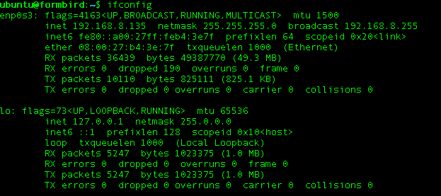 ip address of server